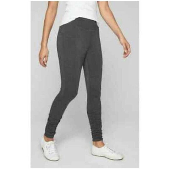 Athleta Leggings Restore Slim Gray Ruched Terry - Picture 1 of 10